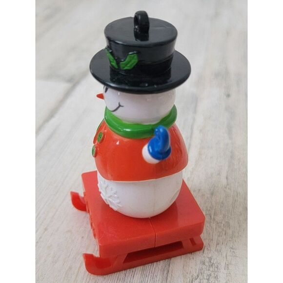 Snowman red sled mistletoe bird ornament Xmas decor - Picture 2 of 5